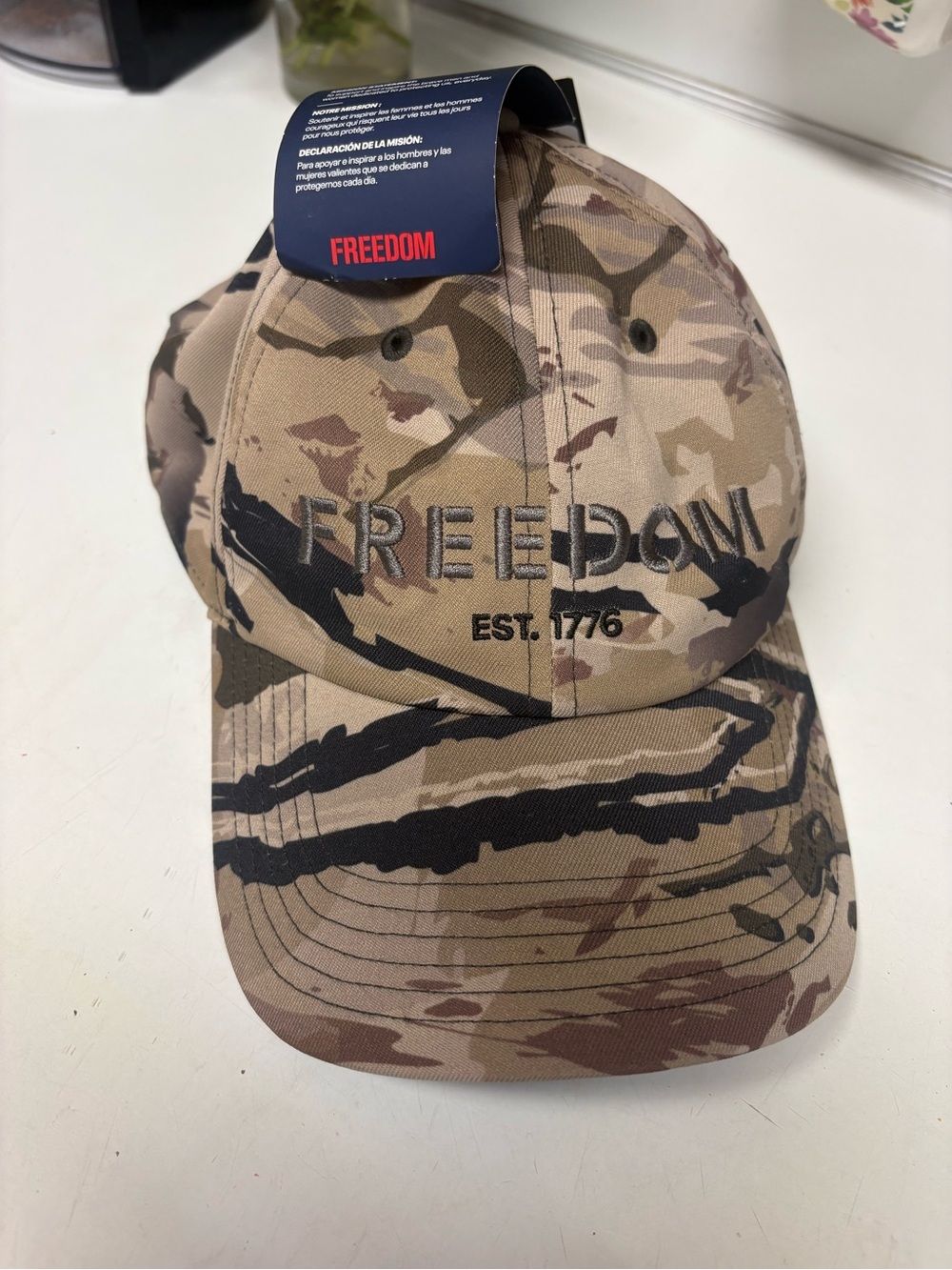 Under Armour Red Logo Tan/Brown Camo Hat